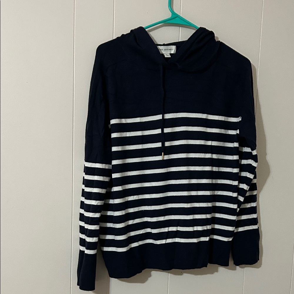 Classic Navy and White Striped Women's Hoodie